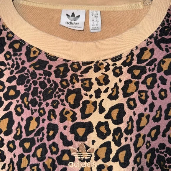 Adidas Women's Leopard Print Sweater - Brown and Purple - Picture 4 of 8